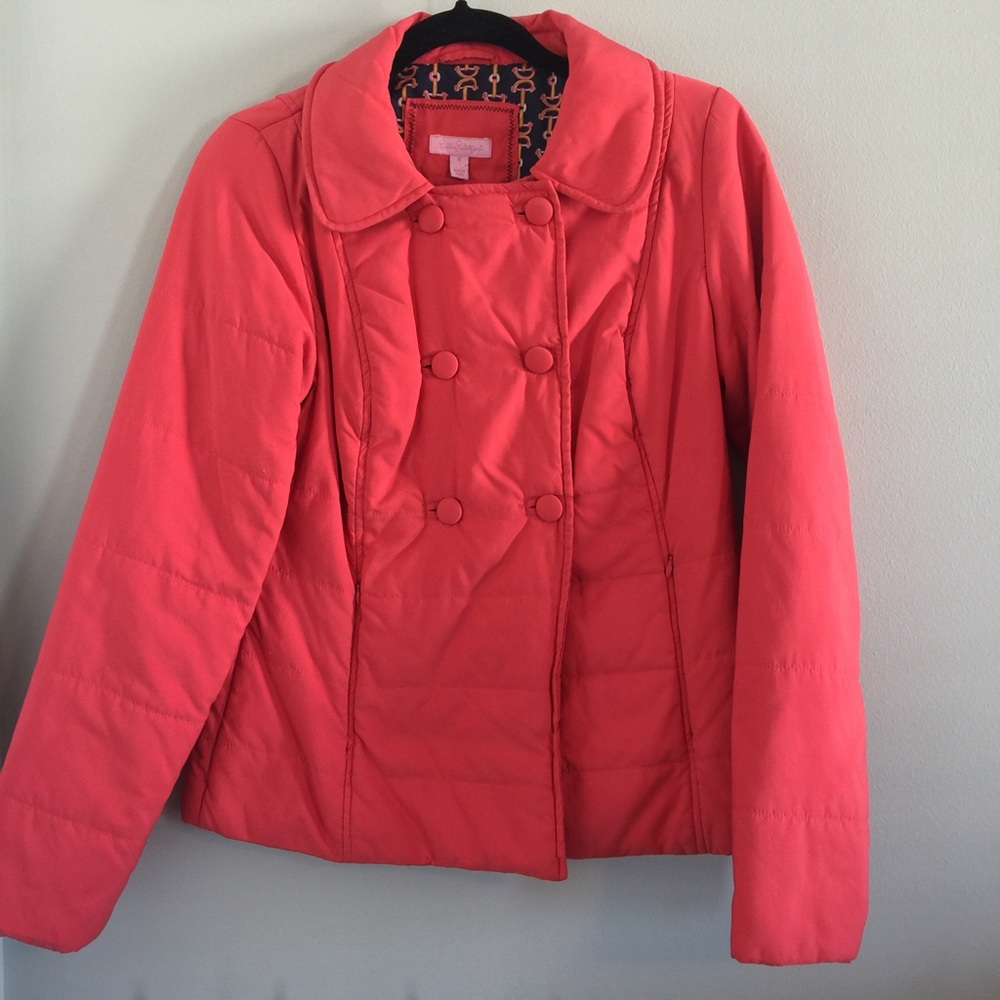 💗🎀 Lilly Pulitzer Coral Jacket - Size 6